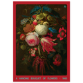 1665 hanging bouquet 200gsm art print in dining room mockup by Jimik Design: botanical still life, vintage giclée decor.