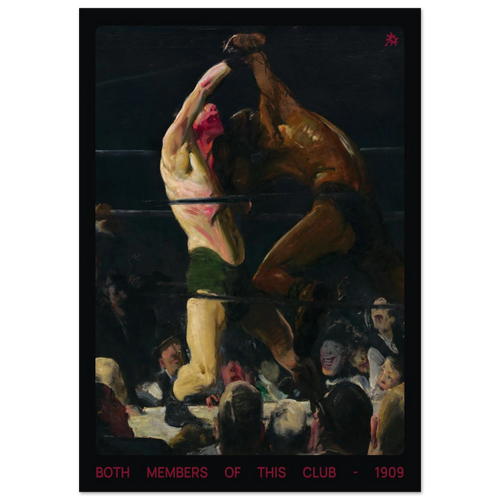 Humorous 1909 both members of this club cartoon print by Jimik Design: witty historical satire, high-quality giclée art.