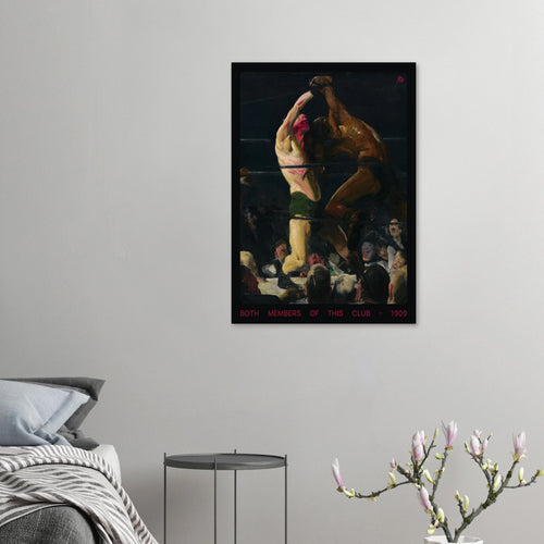 Humorous 1909 both members of this club cartoon print by Jimik Design: witty historical satire, high-quality giclée art.