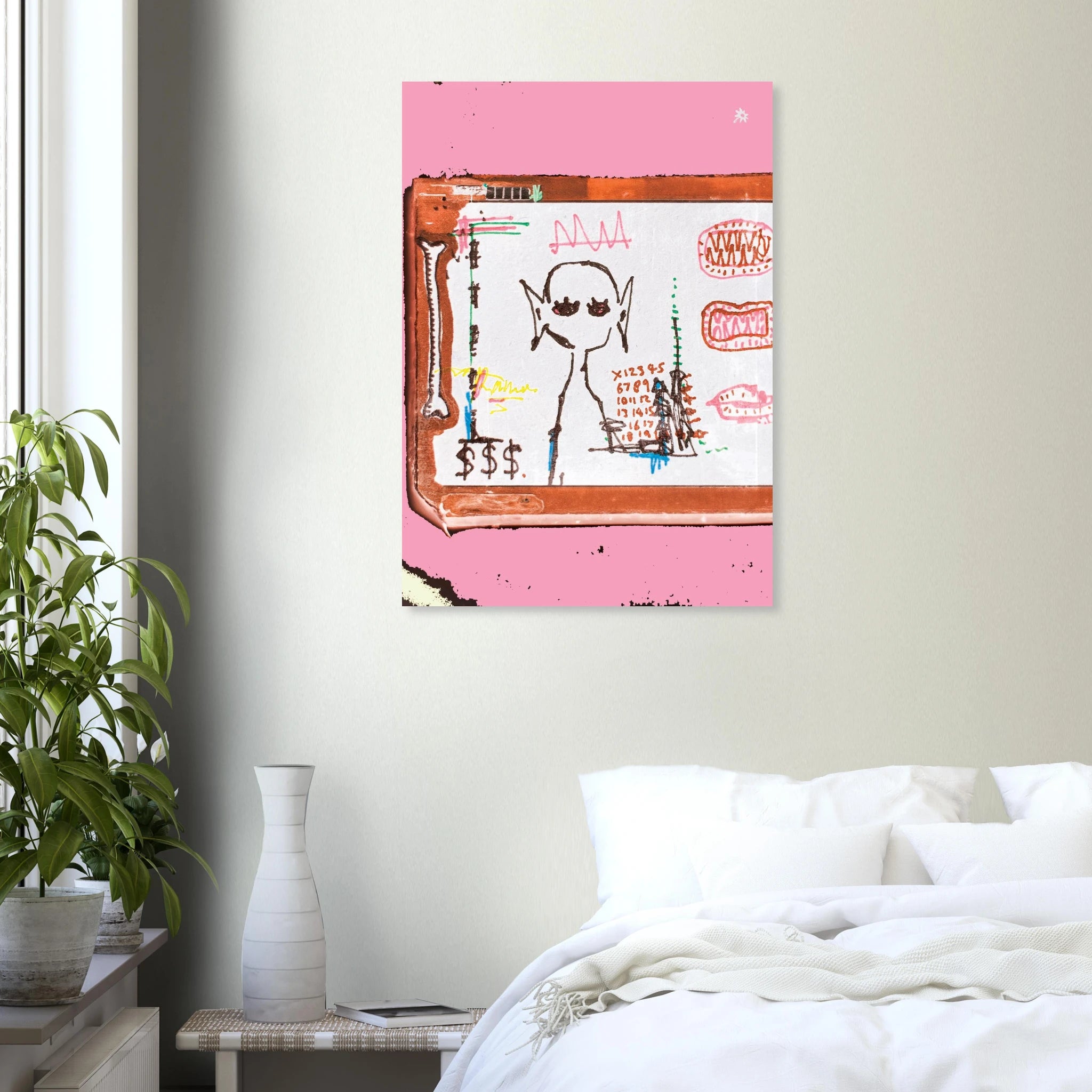 Good spirit 200gsm giclée print by Jimik Design: ethereal figure with vibrant pink tones, modern wall art. wall 2