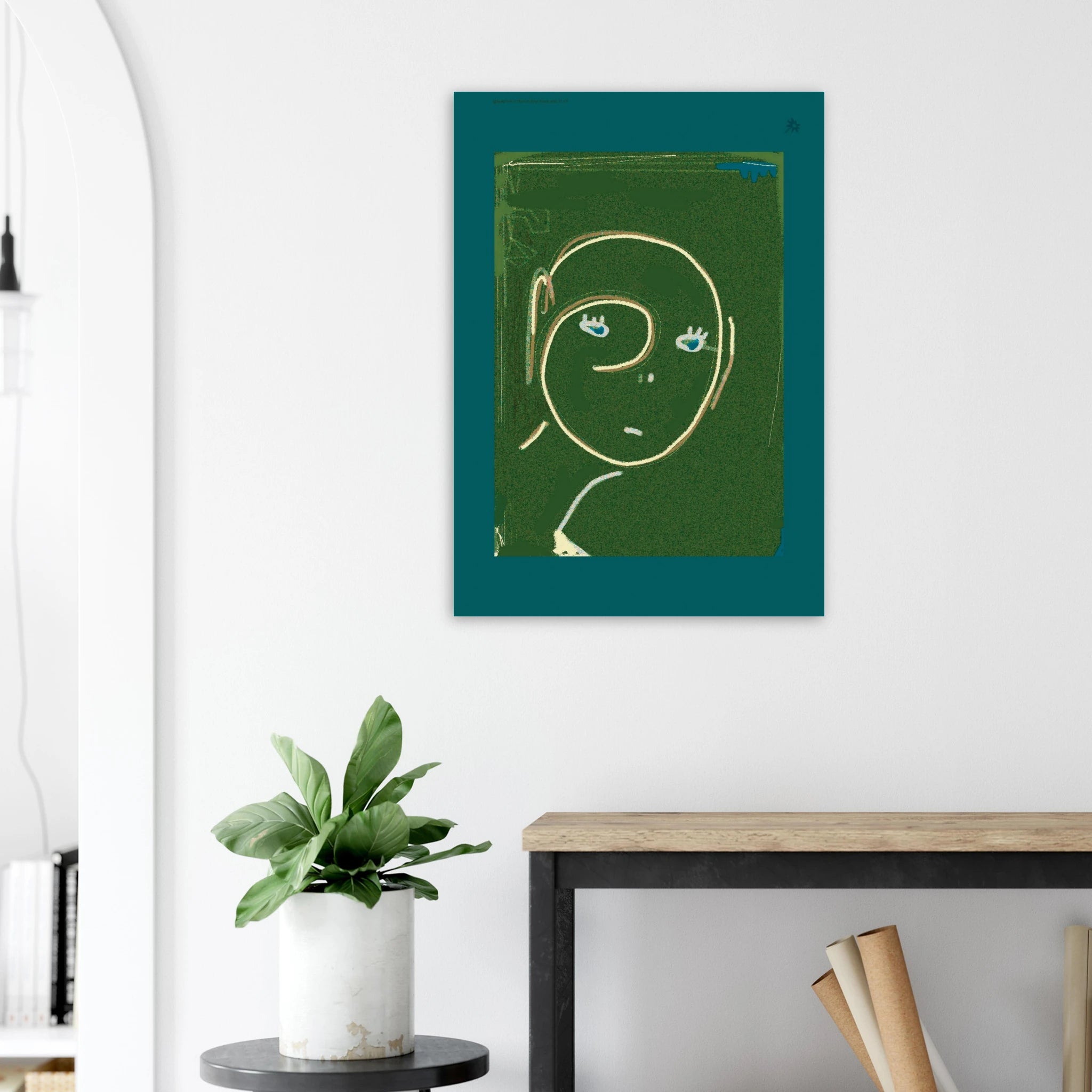 Twirl V2 200gsm giclée print by Jimik Design: swirling green abstract patterns, stylish poster decor.