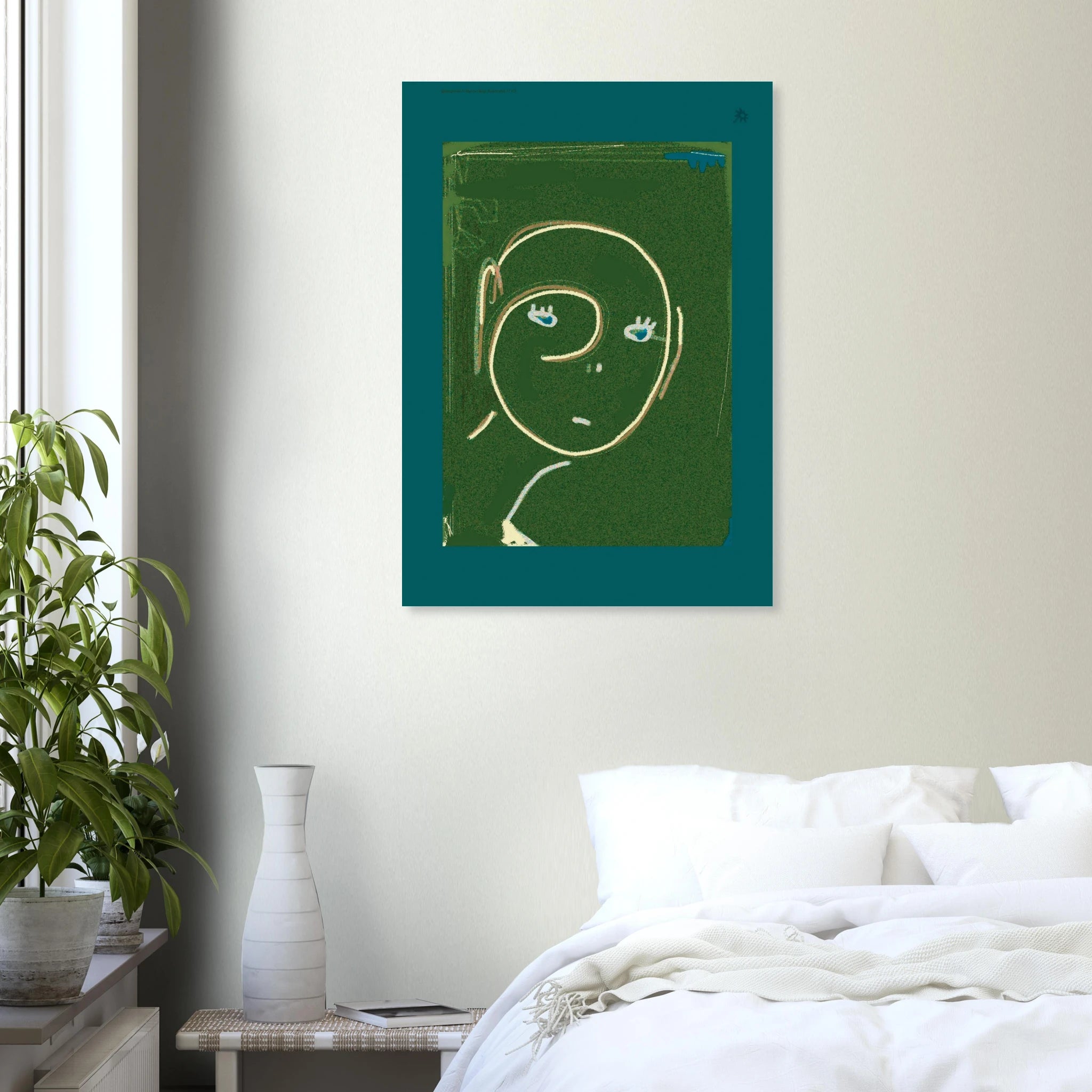 Twirl V2 200gsm giclée print by Jimik Design: swirling green abstract patterns, stylish poster decor.