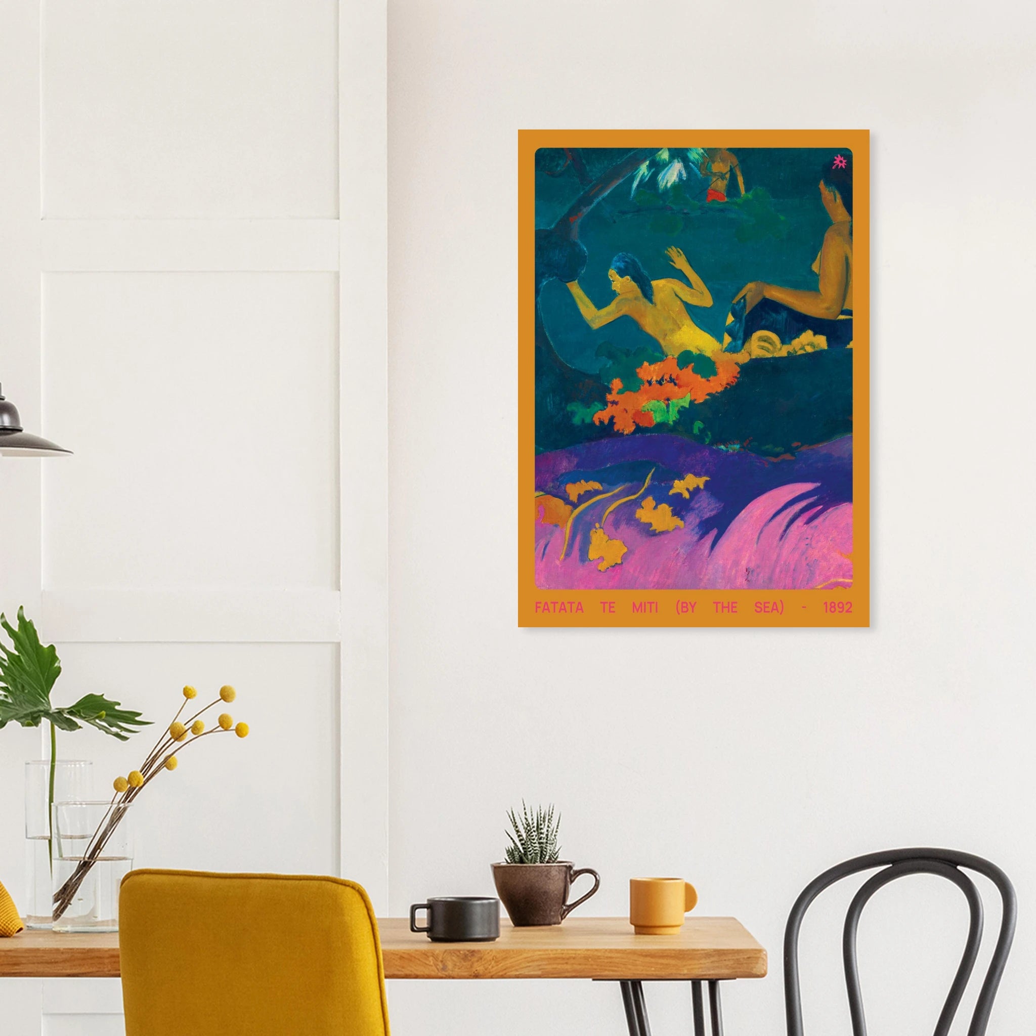 1892 Fatata te Miti by the sea print on Jimik Design: vibrant tropical beach scene, high-quality vintage giclée art.