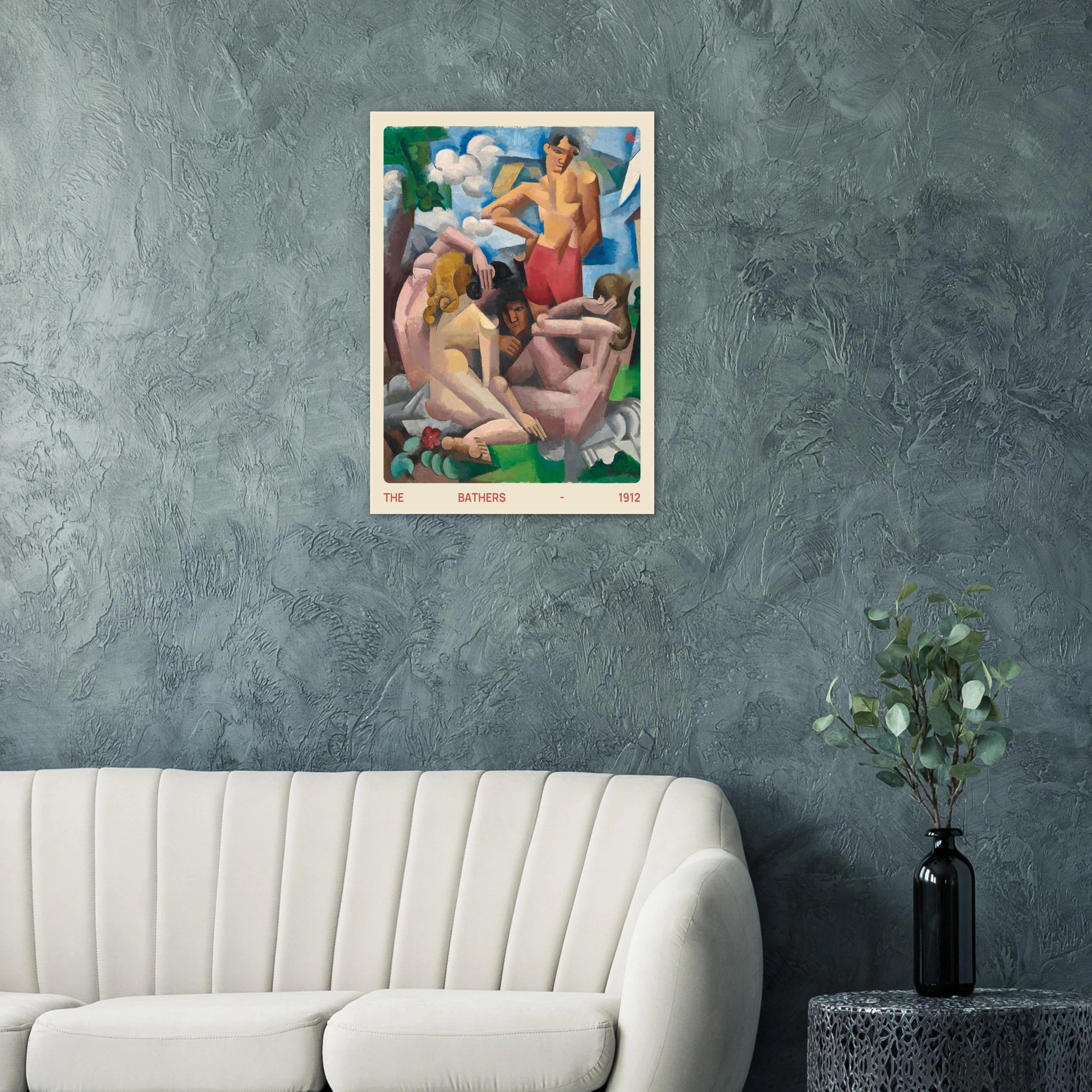1912 the bathers art print on Jimik Design: serene figures by water, high-quality vintage giclée for home decor.