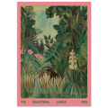 Vintage 1909 equatorial jungle art print on Jimik Design: lush tropical forest illustration, high-quality giclée wall art.