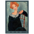 1917 woman with red hair portrait print on Jimik Design: striking red-haired figure, premium vintage giclée decor.
