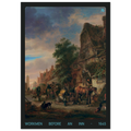 1645 workmen before an inn print on Jimik Design: lively historical tavern scene, high-quality vintage giclée art.